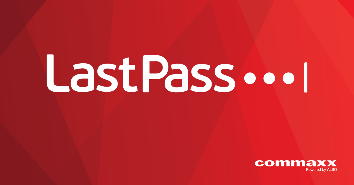 Rødt banner. LastPass by Commaxx powered by ALSO